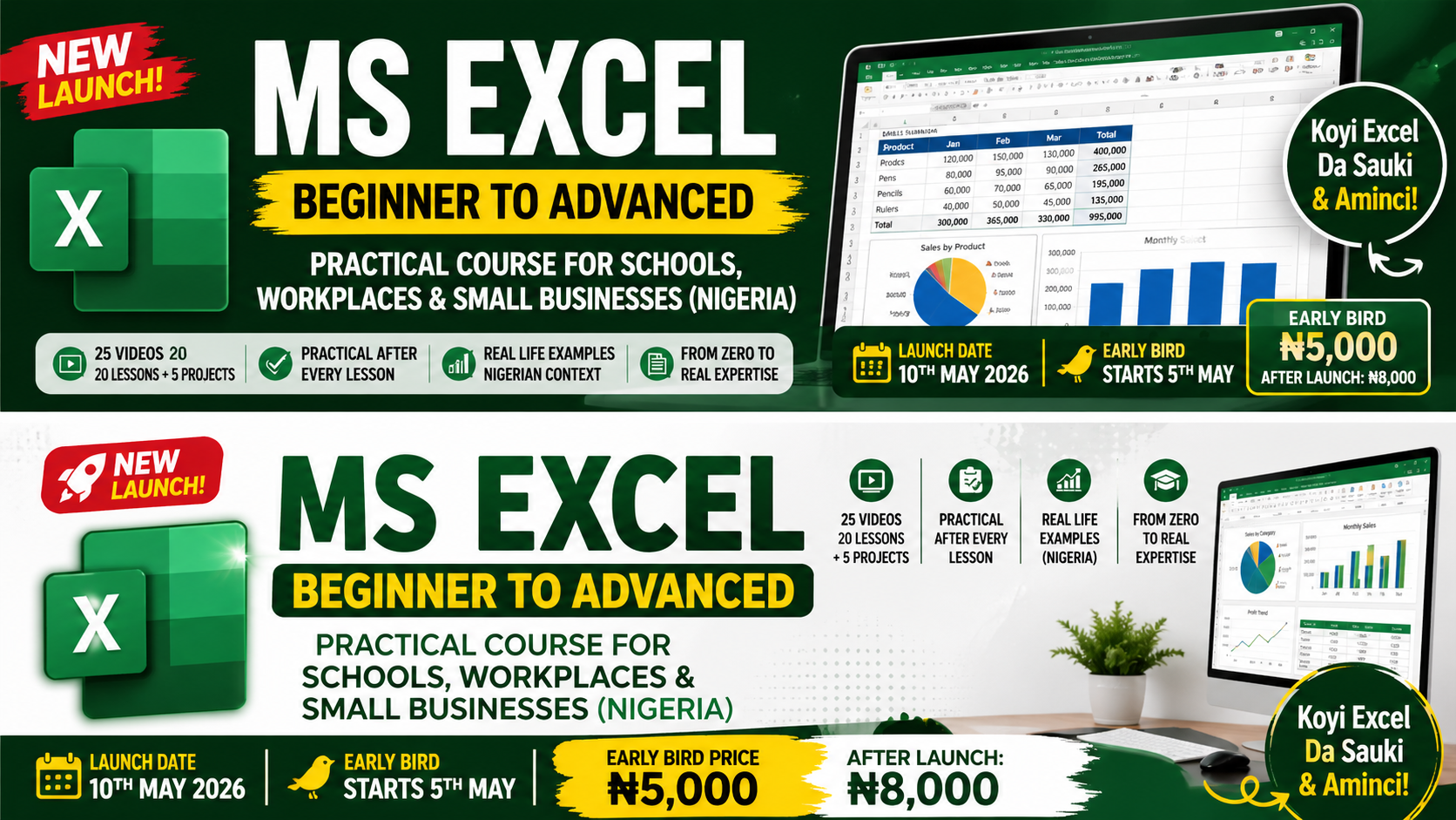 MS Excel for Data Analysis — Beginner to Advanced (Practical Course in Hausa)